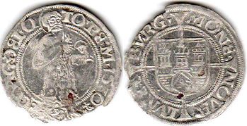 монета Люнебург доппельшиллинг (2 шиллинга) 1530
