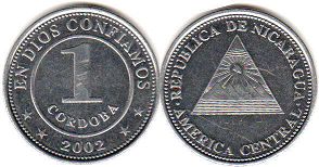 монета Никарагуа 1 кордова (кордоба) 2002