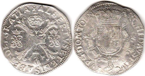 монета Испанские Нидерланды патагон без даты (1612-1621)