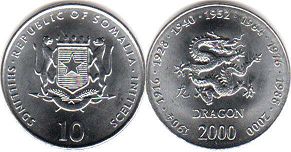 монета Сомали 10 шиллингов 2000
