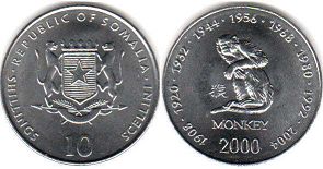 монета Сомали 10 шиллингов 2000