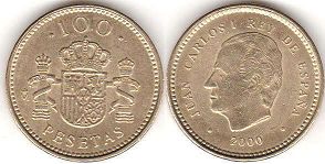 монета Испания 100 песет 2000