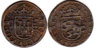 монета Испания 8 мараведи 1606