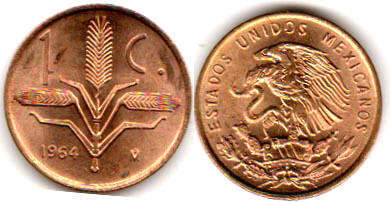 Мексика монета 1 сентаво 1964