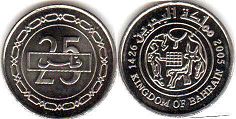 монета Бахрейн 25 филсов 2005