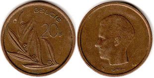монета Бельгия 20 франков 1981