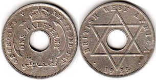 монета Британская Западная Африка 1/2 пенни 1935