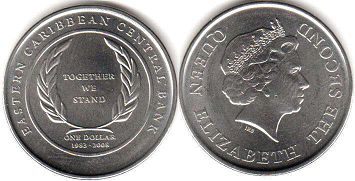 монета Восточно-Карибcкие Государства 1 доллар 2008