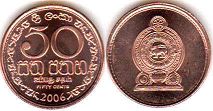 монета Цейлон 50 центов 2006