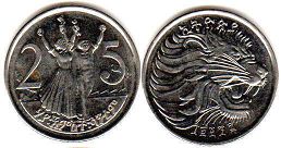 монета Эфиопия 25 центов 2004