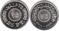 монета Египет 25 пиастров 2008