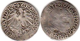монета Бранденбург грошен 1544