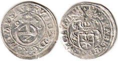 монета Вальдек 2 крейцера 1590