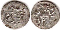 монета Саксония драйер (3 пфеннига) 1549