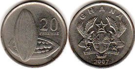 монета Гана 20 песев 2007