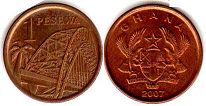 монета Гана 1 песева 2007