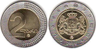 монета Грузия 2 лари 2006