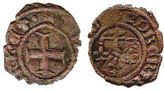 монета Неаполь денар без даты (1309-1343)