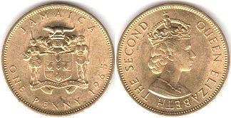 монета Ямайка 1 пенни 1965