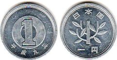 монета Япония 1 йена 1993