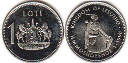 монета Лесото 1 лоти 1998
