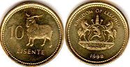 монета Лесото 10 лисенте 1998