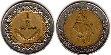 монета Ливия 1/2 динара 2004