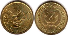 монета Мозамбик 20 сентаво 2006