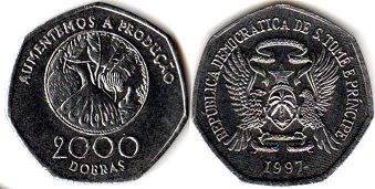 монета Сан-Томе и Принсипи 2000 добр 1997