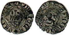 монета Кастилия и Леон динеро 1454-1474