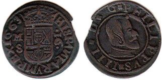 монета Испания 16 мараведи 1663