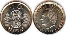монета Испания 10 песет 1998