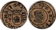 монета Испания 4 мараведи 1663
