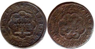 монета Испания 4 мараведи 1597