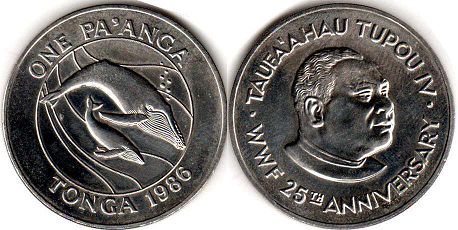 монета Тонга 1 паанга 1986