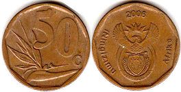 монета ЮАР 50 центов 2006