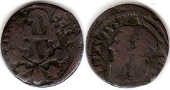 монета Папская область 1 кваттрино без даты (1730-1740)