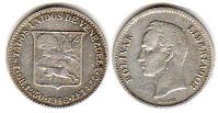 монета Венесуэла 25 сентимо 1946