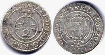 монета Монфор полбатцена (2 крейцера) 1629