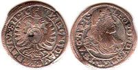 монета Австрия 1 крейцер 1671