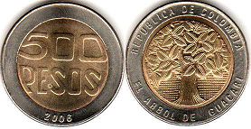 монета Колумбия 500 песо 2006