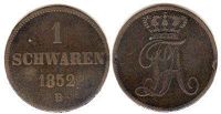 монета Ольденбург 1 шварен 1852