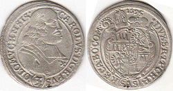 монета Оломоуц 3 крейцера 1695