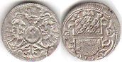 монета Ульм 1 крейцер без даты (1681)