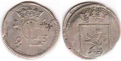 монета Гессен-Кассель 1 альбус (12 геллеров) 1693