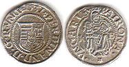 монета Венгрия денар 1537