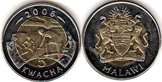 монета Малави 5 квач 2006