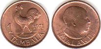 монета Малави 1 тамбала 1971