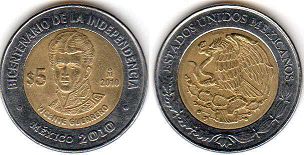 монета Мексика 5 песо 2010