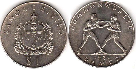 монета Самоа 1 тала 1974